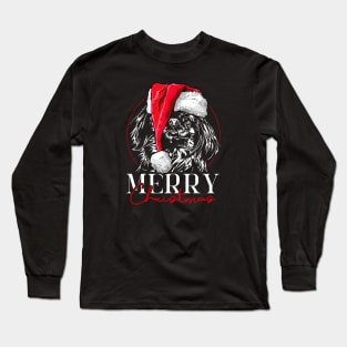 Funny Santa Pekingese Merry Christmas dog mom gift Long Sleeve T-Shirt